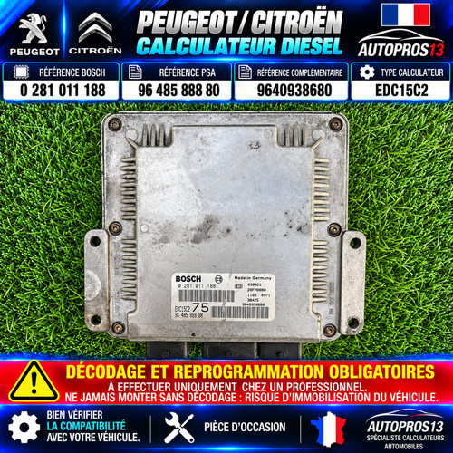 Calculateur moteur peugeot 206 - calculateur,